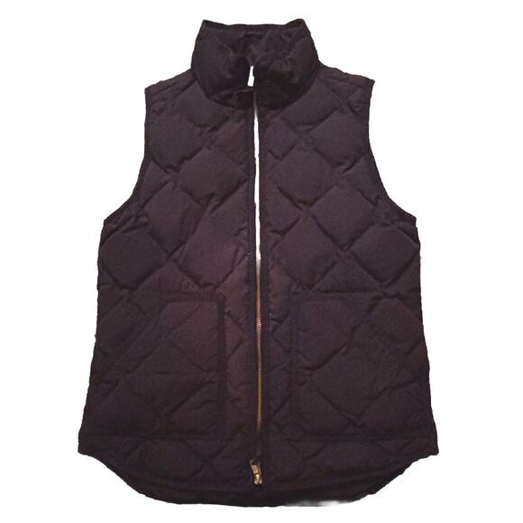 J. Crew Factory Excursion Down Quilted Puffer Vest Black Size XS Double Zipper** - Picture 1 of 6